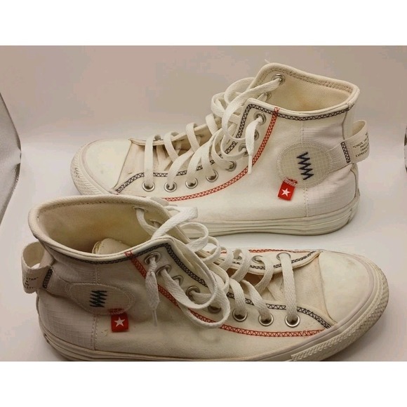 Converse Chuck Taylor All Star High Tops Logo Tag Vintage White A06104C Sneakers - Picture 15 of 16